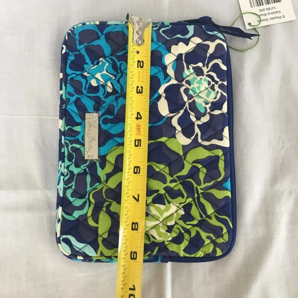 VERA BRADLEY Katalina Blues E-Reader Tablet Sleeve New W Tag Blue Green Floral